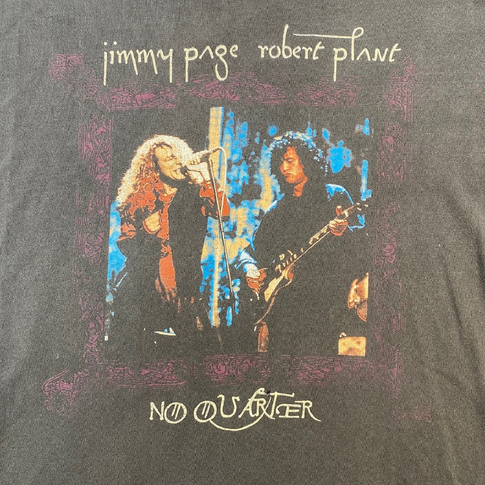 Vintage Hanes Jimmy Page Robert Plant No Quarter Tour T-Shirt XL‎ distressed - Picture 5 of 12